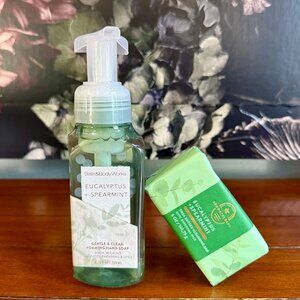 NEW 2-Pc EUCALYPTUS SPEARMINT Foaming Hand Soap & Cleansing Bar by BBW